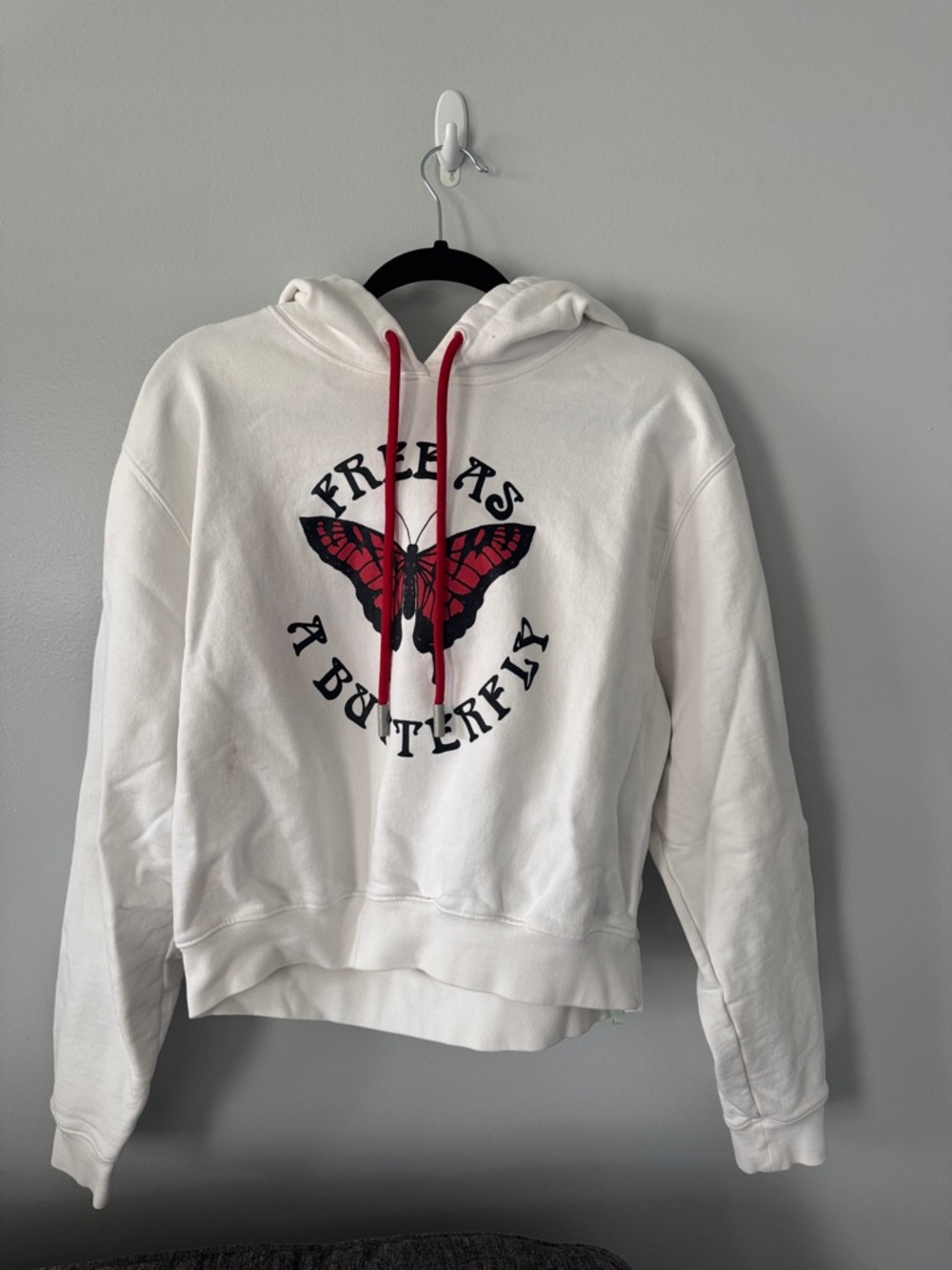 Off-White Free As A Butterfly Hooded Sweatshirt Size Medium